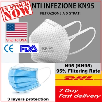 

100Pcs Medical-Disposable kn95mask reutilizable маска от вирусов viruses ffp3mask n95mask washable facemasks with filter valve