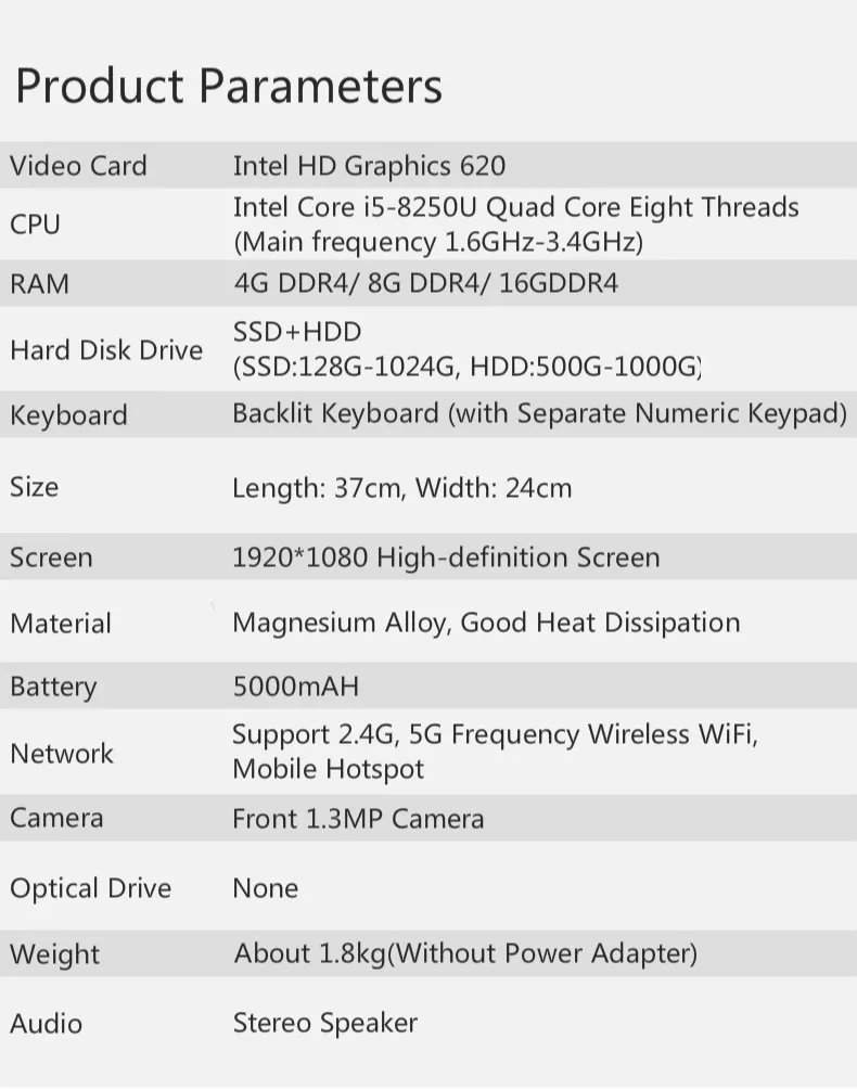 I5-8250U, 8 Гб ОЗУ, ноутбук Intel, четырехъядерный, русская лазерная клавиатура, 128 ГБ-1024 Гб SSD, металлический корпус, 15,6 дюймов, игровой ноутбук