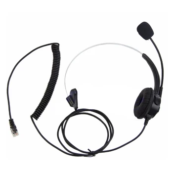 

4-Pin RJ11 Monaural Corded Operator Call Center Telephone Headset Headphone BK X6HA