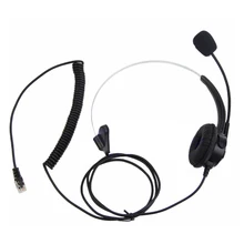4 Pin RJ11 Monaural Corded Operator Call Center Telephone Headset Headphone BK X6HA