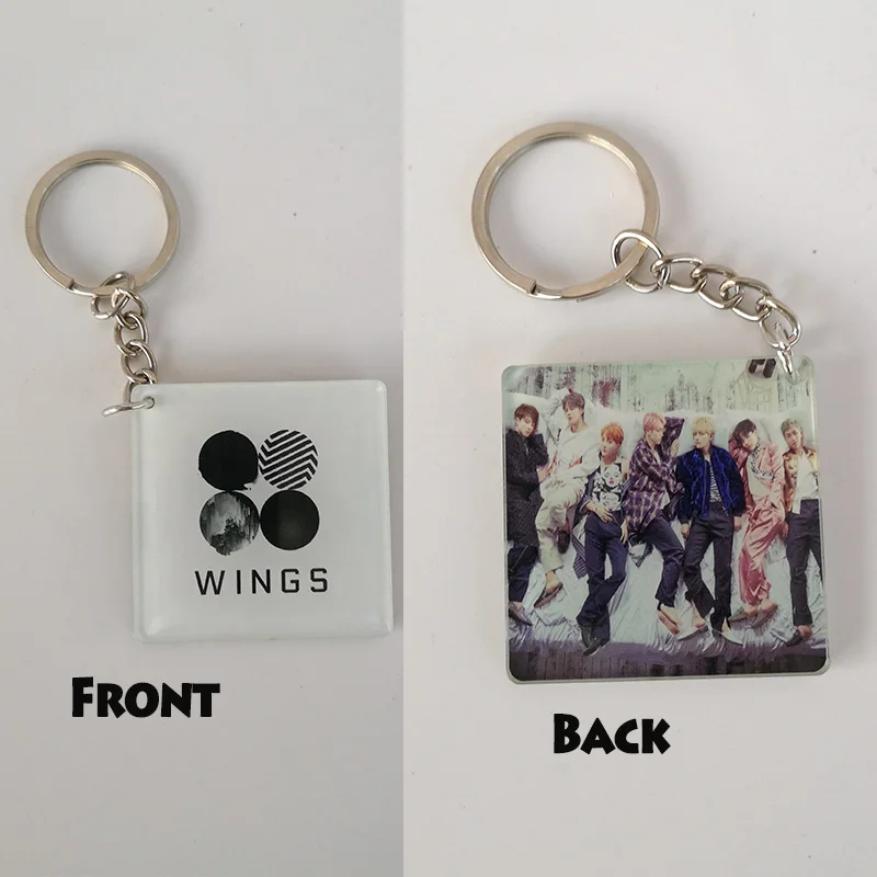 1 Bangtan мальчики карта душа PERSONA любовь себя говорить себя двухсторонний брелок для ключей TXT крылья JUNG KOOK JIMIN - Цвет: 1