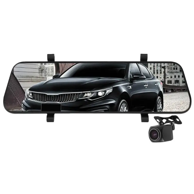 V96B Dashcam Dual HD 1080P 9,66 дюймов зеркало заднего вида автомобиля dvr камера для воспроизведения BERLIHEN траектории мобильного обнаружения
