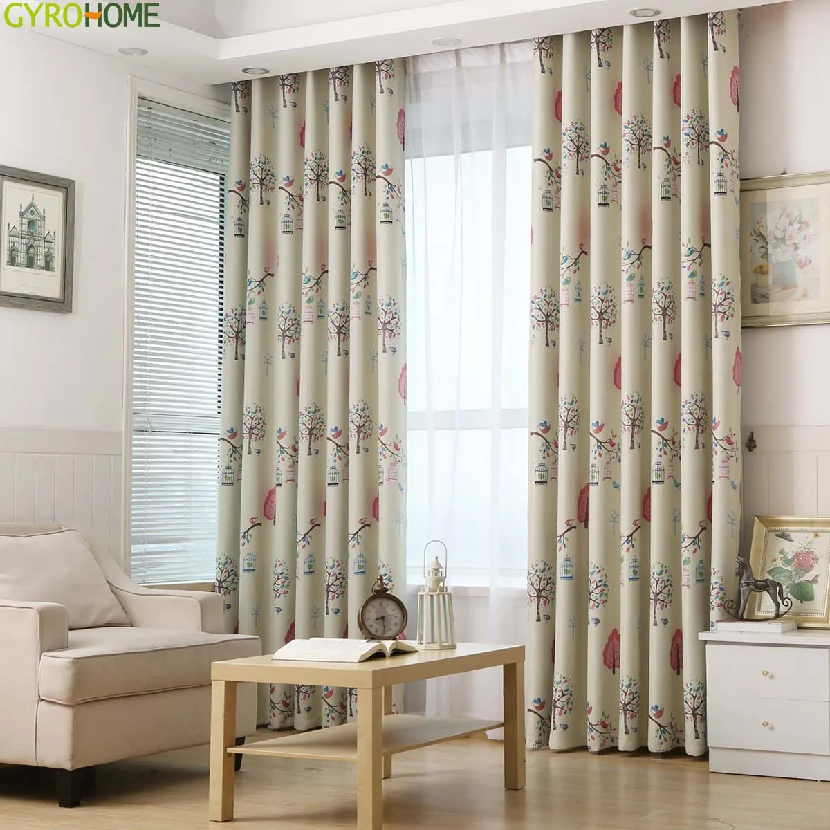 

Happy Tree Design Window Curtains for Living Room Bedroom Lovely Children Drapes