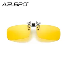 Fashion Men Clip on Polarized Night Fishing Driving Cycling Prescription Glasses with Yellow Polarizing Women Sunglasses