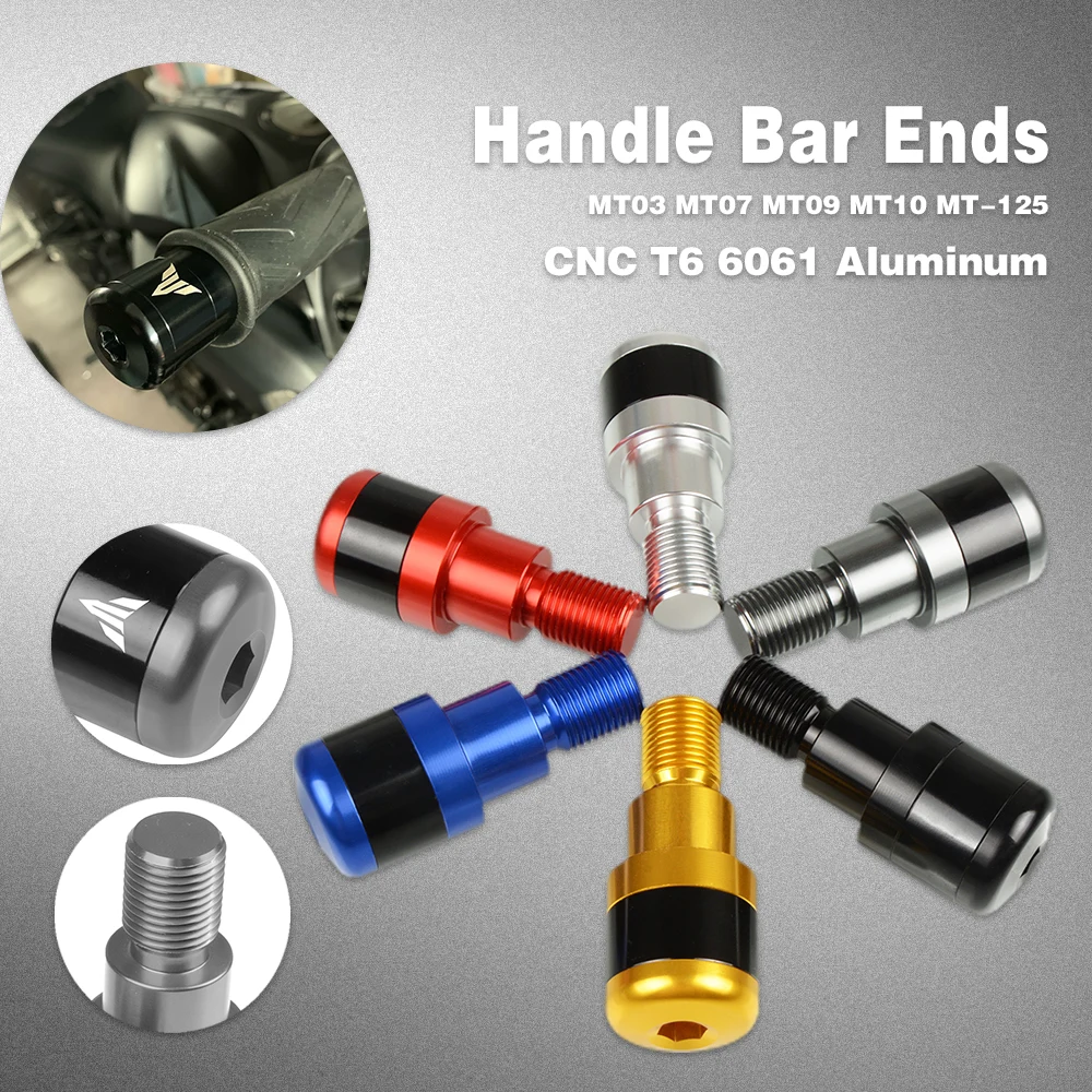 

Motorcycle CNC Handlebar Grips Handle Bar Cap End Plugs For Yamaha MT-09 FZ09 MT-07 FZ07 XSR900 XSR700 MT-10 TMAX530 TMAX500