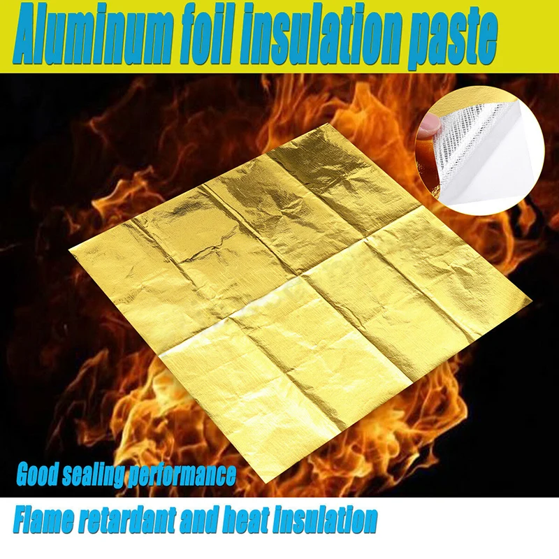 Heat Shield Tape Temperature Shield Tape Anti-Corrosion Heat Shield Wrap Gold High 600x600mm Fireproof