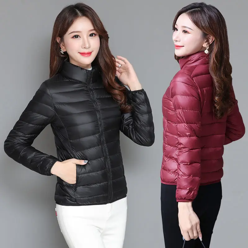Down Women Ultralight Thin Down Jacket Autumn Winter Slim Short Hooded