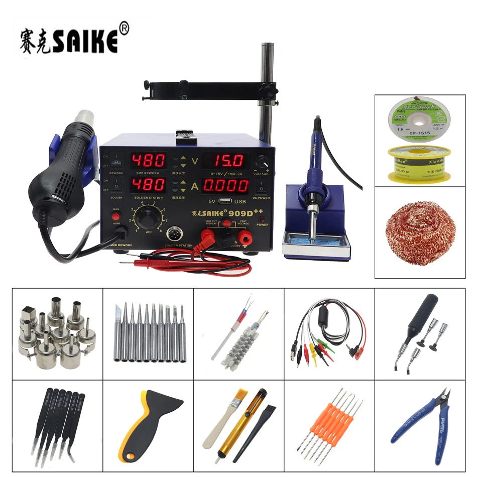 Saike 909d++ 853d 2a Usb Hot Air Gun Soldering Station Soldering Iron