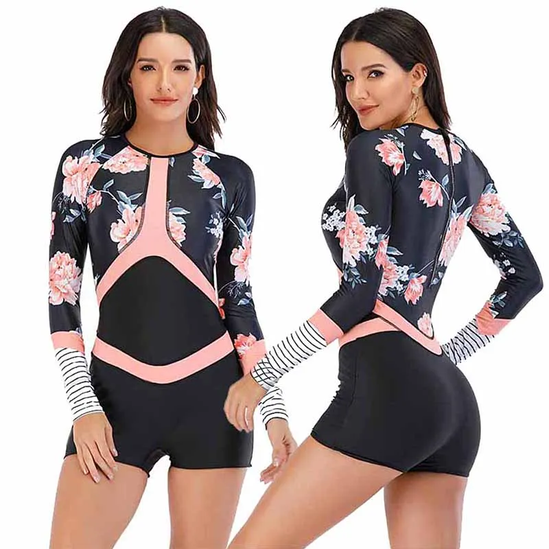 

2020 Women Long Sleeve Quick-drying Top Rash Guard Surf Shirts Running Biking Rashguard Shirt Swimsuit UPF 50+ Beachwear