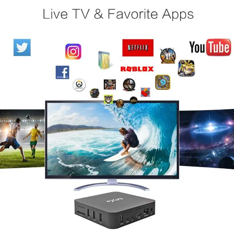 2020 Новый MX9 4K четырехъядерный 1 Гб RAM 8 ROM Android 4 TV BOX 2 0 HD HDMI SD слот ГГц WiFi