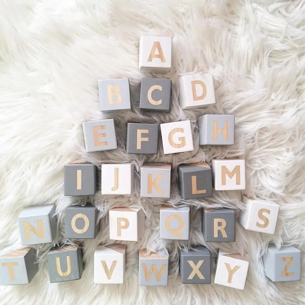 Nordic Style Wooden Alphabet Letters Baby Name Blocks For Nursery Nordic Style Wooden Alphabet Letters