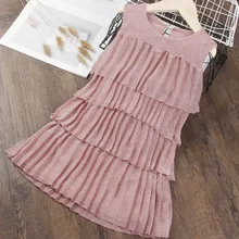 Платье для девочек летнее Пышное Платье-пачка без рукавов с оборками платья для маленьких девочек милое бальное платье, вечерние платья для девочек