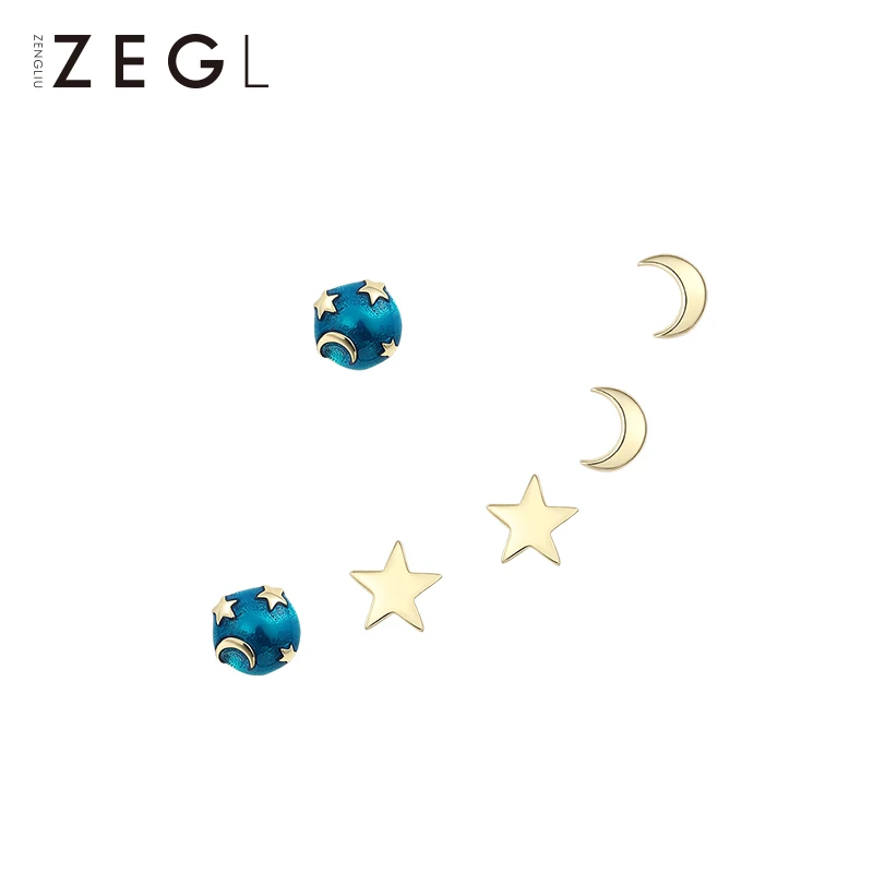 

ZEGL Stud Earrings Female Simple Animal Cat Earrings Star Earrings Earrings Earrings