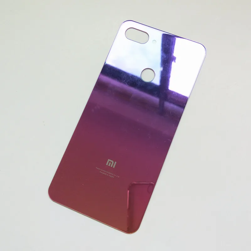 Mi 8 Lite 3D стекло задняя крышка корпуса для Xiao mi 8lite mi 8lite задняя дверь Замена жесткий чехол батареи с логотипом - Цвет: Gold