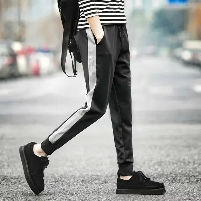 

Spring And Summer MEN'S Casual Pants Teenager Sweatpants Men Skinny Trousers Stock Stall Athletic Pants