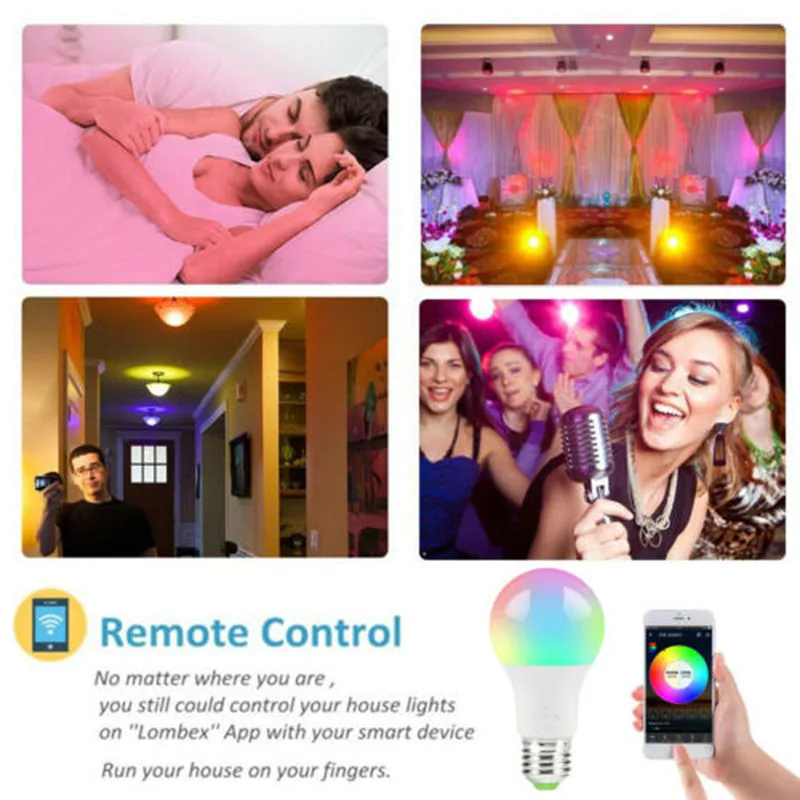 3PCS Smart WiFi Light Bulb Magic Light Bulb Lamp Wake-Up Lights Dimmable LED Light Compatible with Google Home /Alexa/IFTTT
