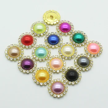 

NEW 10pcs/lot 15mm Gold Shank Diamond Buttons Artificial Crystal Craft for Wedding Flowers & Clothes Decoration Hair Accessories