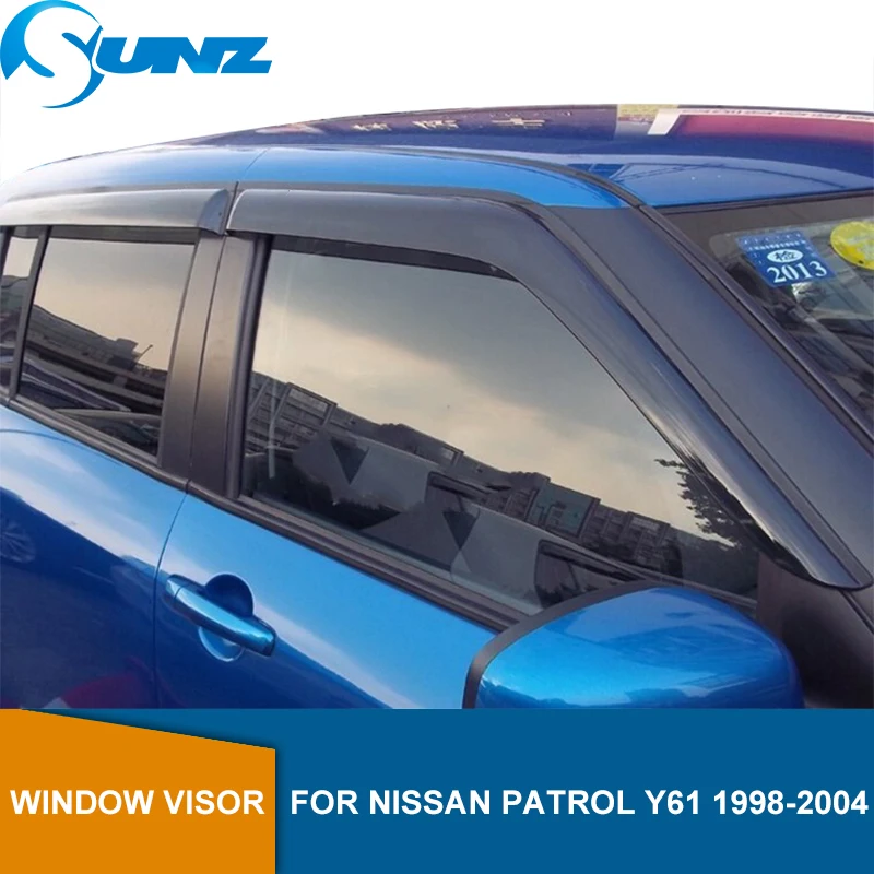

Black Car side Window Deflector For NISSAN PATROL Y61 1998 1999 2000 2001 2002 2003 2004 Sun Rain Deflector Guard SUNZ