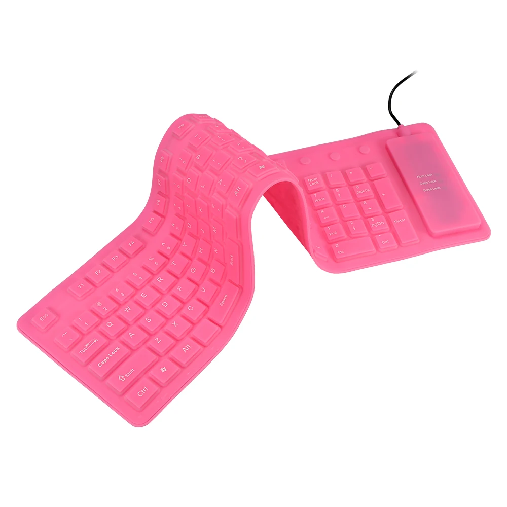 108 Keys USB Silicone Flexible Foldable Keyboard Waterproof Dustproof USB Silent Keys For Laptop Desktop Keyboard