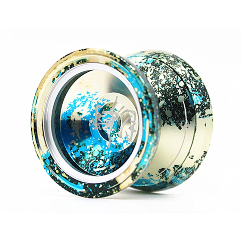 MAGIC YOYO M002 весовое кольцо из алюминиевого сплава с Т-образным подшипником из нержавеющей стали, металлическое кольцо из сплава Йо-Йо, Детские Классические игрушки - Цвет: Black blue yellow