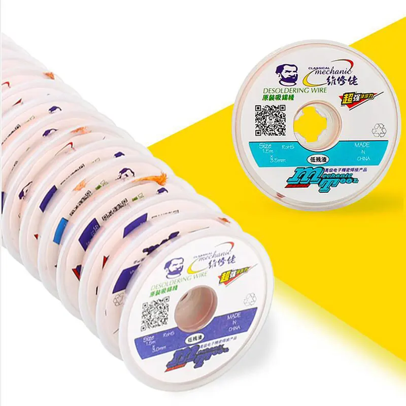 

10Pcs/lot Solder Wick Remover 1.5M Desoldering Wick Braid BGA Soldering Wicks Phone Welding Repair Tools 1.5/2.0/2.5/3.0/3.5mm
