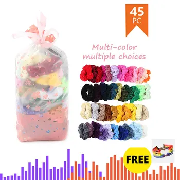 

45 Colors Satin/Velvet Elastic Hair Bands Scrunchy Hair Rope for Women Girls Hair Grooming Accessories Whoelsale