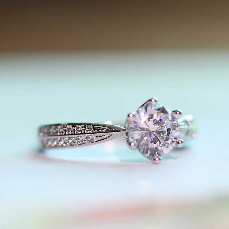 Горячая 925 пробы Серебряное 1.0ct 6,5 мм созданное муассанитовое кольцо обручальное кольцо для женщин Подарок на годовщину хорошее ювелирное изделие