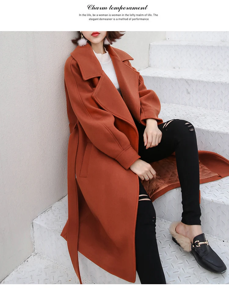 Шерстяное пальто женское зимнее утолщенное плюс хлопок новая популярная шерстяная куртка приталенное тонкое шерстяное пальто тренд H00442