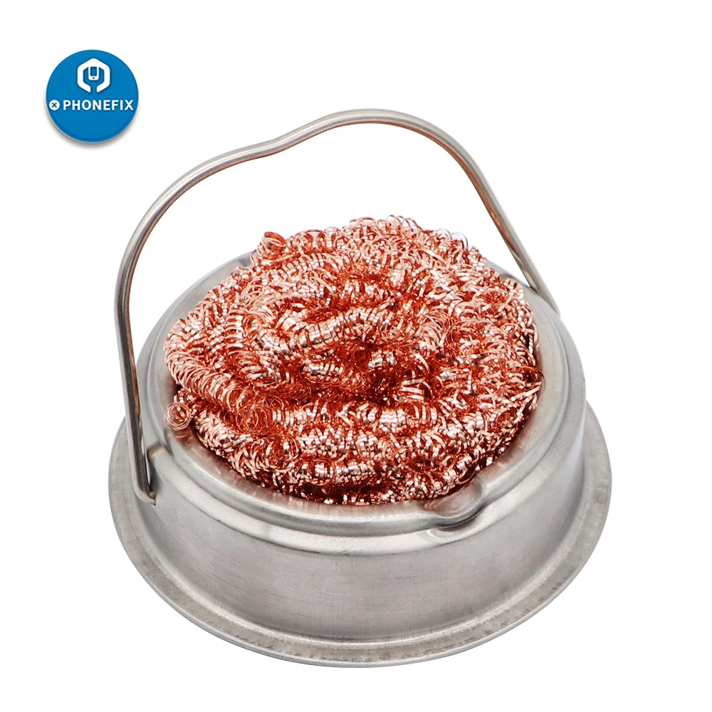 Lead Free Solder Tip Cleaner Tool Desoldering Solder Iron Cleaner Cleaning Steel Wire Ball