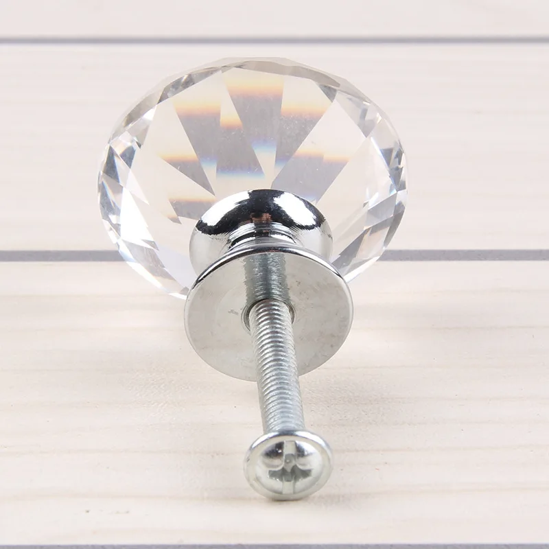 

10pcs Clear Acrylic 30mm Diamond Shape Knob Cupboard Drawer Pull Handle Knobs Brand New Knobs and Kandles for Furniture Drawers