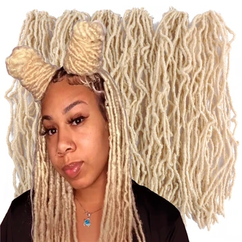 

18" Bobbi boss Nu Locs Crochet Hair Braids 21Stands/85g/PCS Faux Locs Soul Bomb Soft Dreads Goddess Locs Braiding Hair Extension