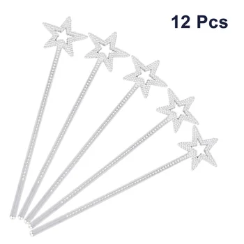 

12pcs Girls Costume Props Star Magic Wand Angel Fairy Wands Star Fairy Sticks Star Shaped Princess Wands for Birthday Party Wedd