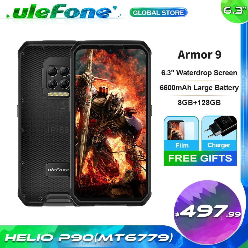 Смартфон Ulefone Armor 9 защищенный с тепловизором ОС Android 10 Восьмиядерный процессор Helio