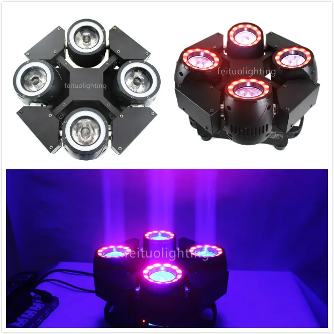E-4pack бесконечный вращающийся RGBW 4в1 светодиодный S+ SMD умный луч Lyre движущаяся головка светодиодный 4 глаза