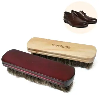 

Wood Shoes Brush Handle Natural Bristle Horse Hair Shoe Shine Buffing Cleaning Brush Polishing Tool Cleaning Gadget