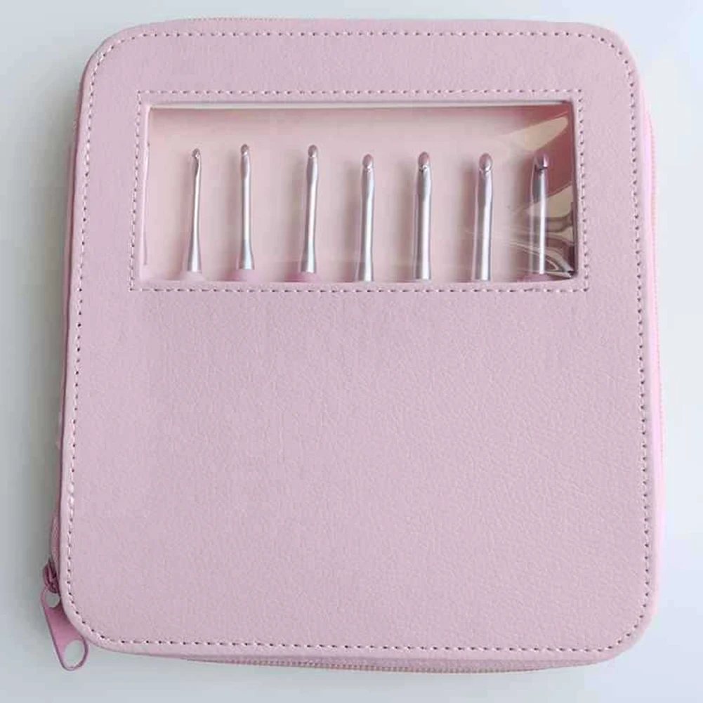 9pcs/Set Gradient Color Soft Handle Home Ergonomic Tool Sewing Sweater Weaving Craft Storage Crochet Hook Stitches Accessories