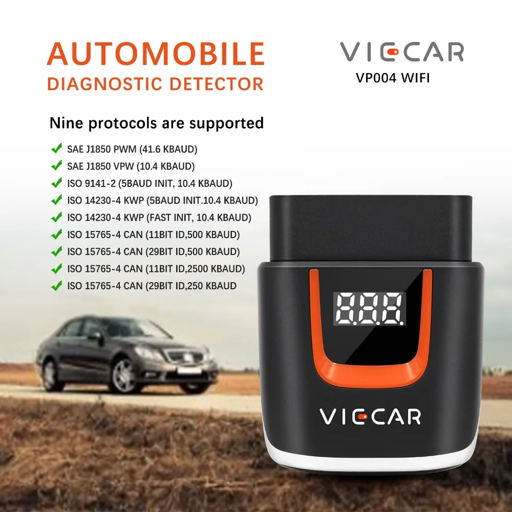 Поддержка Android/iOS/Windows/Symbian лучше, чем 327 Viecar VP004 VP002 OBD2 EOBD код ридер 18F25K80 чип диагностический инструмент