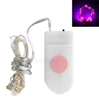 

2M 20LED Button Cell Battery Powered String Silver Copper Wire Mini Fairy Lights Q0KF