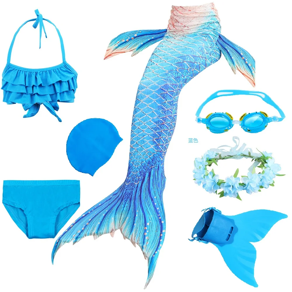 Hot Girls Mermaid Tail With Monofin For Swim Mermaid Swimsuit Mermaid Dress Swimsuit Bikini cosplay costume - Color: DH8946 set 1