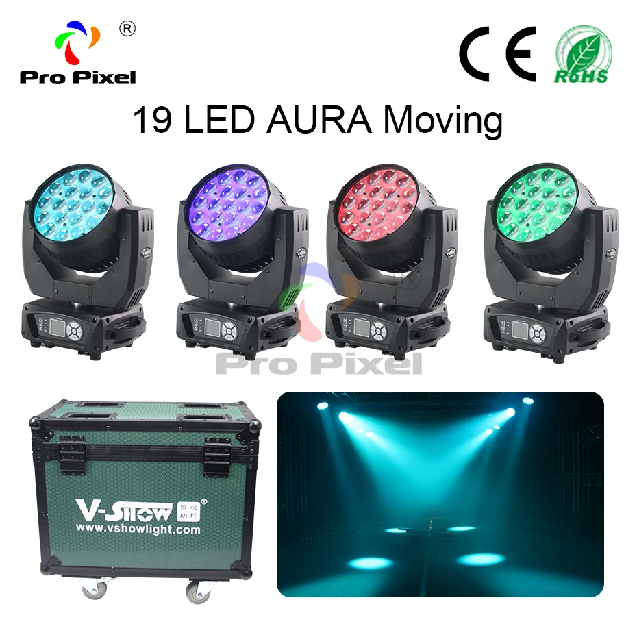 Подвижный светодиодный светильник AURA 19x15 Вт сценический прожектор для бара