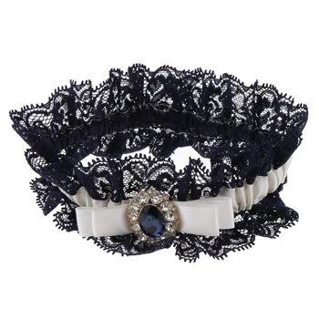 

Luxury Diamond Lace Flower Wedding Prom Bridal Garter Thigh Ring Costume