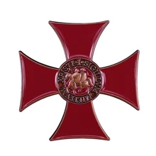 Insignia de Cruz Roja militar, Caballeros Templarios, cruzados, broche, joyería Wintage, WWII