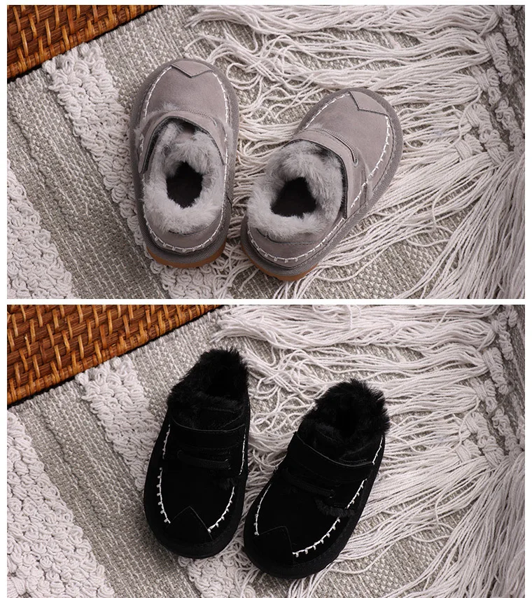 Dolakids/зимние ботинки; детская кожаная хлопковая обувь для мальчиков и девочек; бархатная обувь; Детские теплые Нескользящие повседневные ботильоны; 0-6