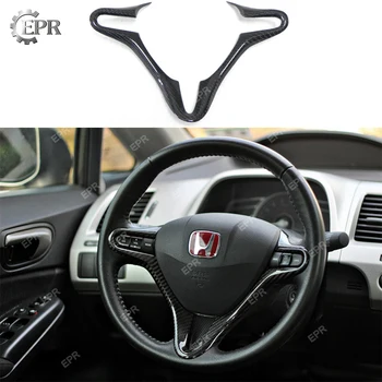 

Carbon Steering Wheel Cover For Civic 2006 Carbon Fiber Interior Body Kits Tuning Trim For Honda Glossy Fiber Accessories