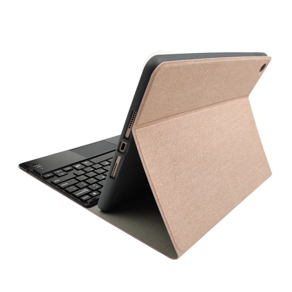 Чехол с клавиатурой Bluetooth для iPad 10,2 дюймов, беспроводной чехол с клавиатурой Bluetooth, тонкий чехол с подставкой - Цвет: Розовый