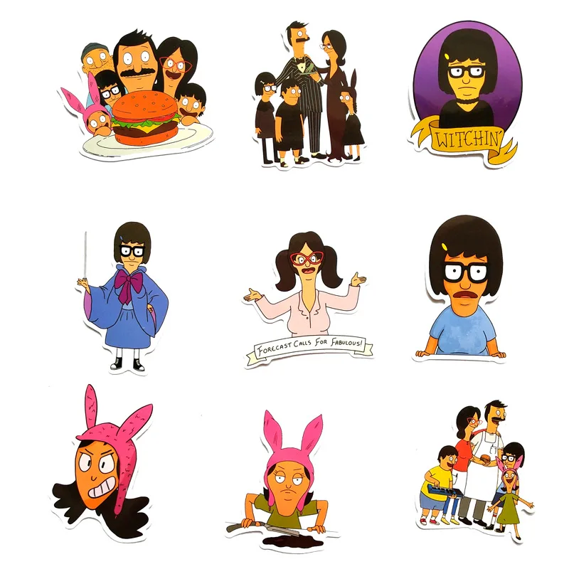 TD ZW 34 шт. Мультяшные наклейки Bobs Burgers забавные наклейки для ноутбука багаж скейтборд бутылка для мотоциклов наклейка граффити наклейки