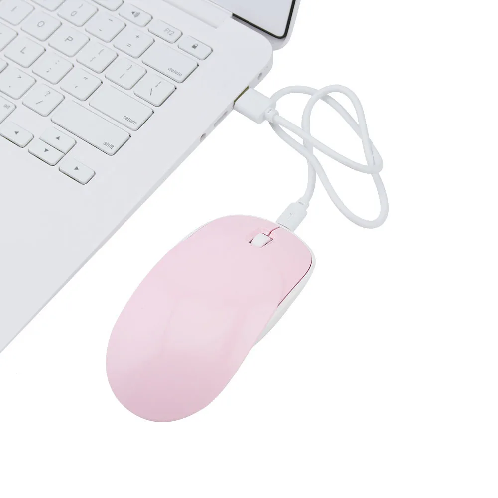 CHYI розовая Беспроводная Usb перезаряжаемая компьютерная мышь эргономичная оптическая PC Mause 3d Arc Slide Cover Бесшумная мышь для ноутбука Macbook