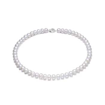 

2020 Fashion Necklace Pearl Jewelry Natural Freshwater Pearl White Choker Necklace 925 Sterling Silver Necklace For Women
