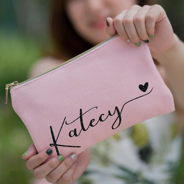 Personalized Makeup Bag Bridesmaid Gift Custom Name Monogram Cosmetic Bag  For Bridesmaid Makeup Bag Wedding Party Favors - AliExpress