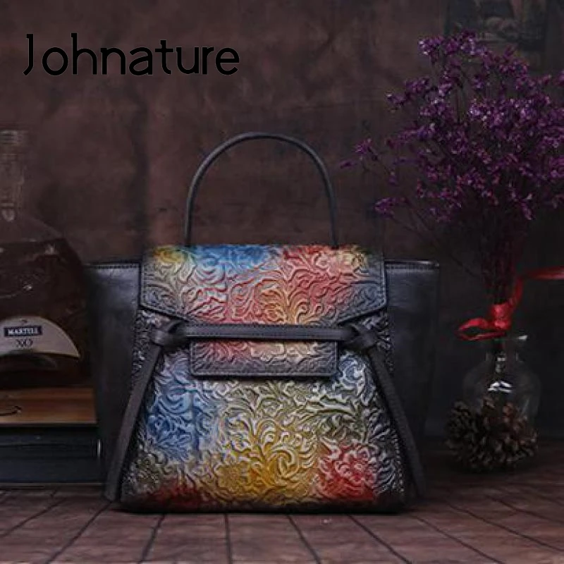 Женские сумки из натуральной кожи Johnature роскошные ручной работы в стиле ретро